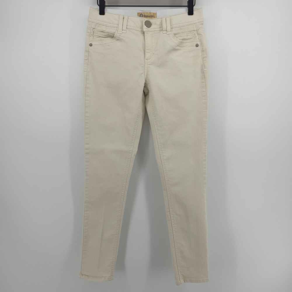 Democracy Ab Technology Women Skinny Jeans 2 Cream Flattering Stretch B1304ACESX